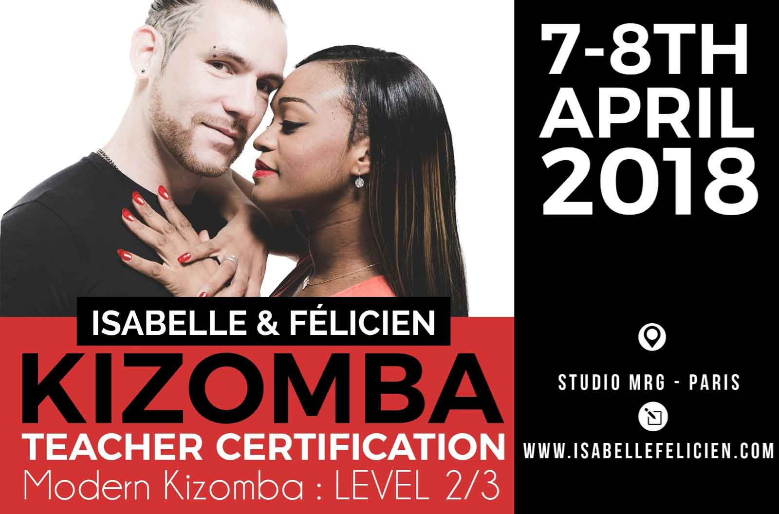 Certification professeurs kizomba Isabelle & Felicien - Niveau 1 Certification professeurs kizomba Isabelle & Felicien - Niveau 1